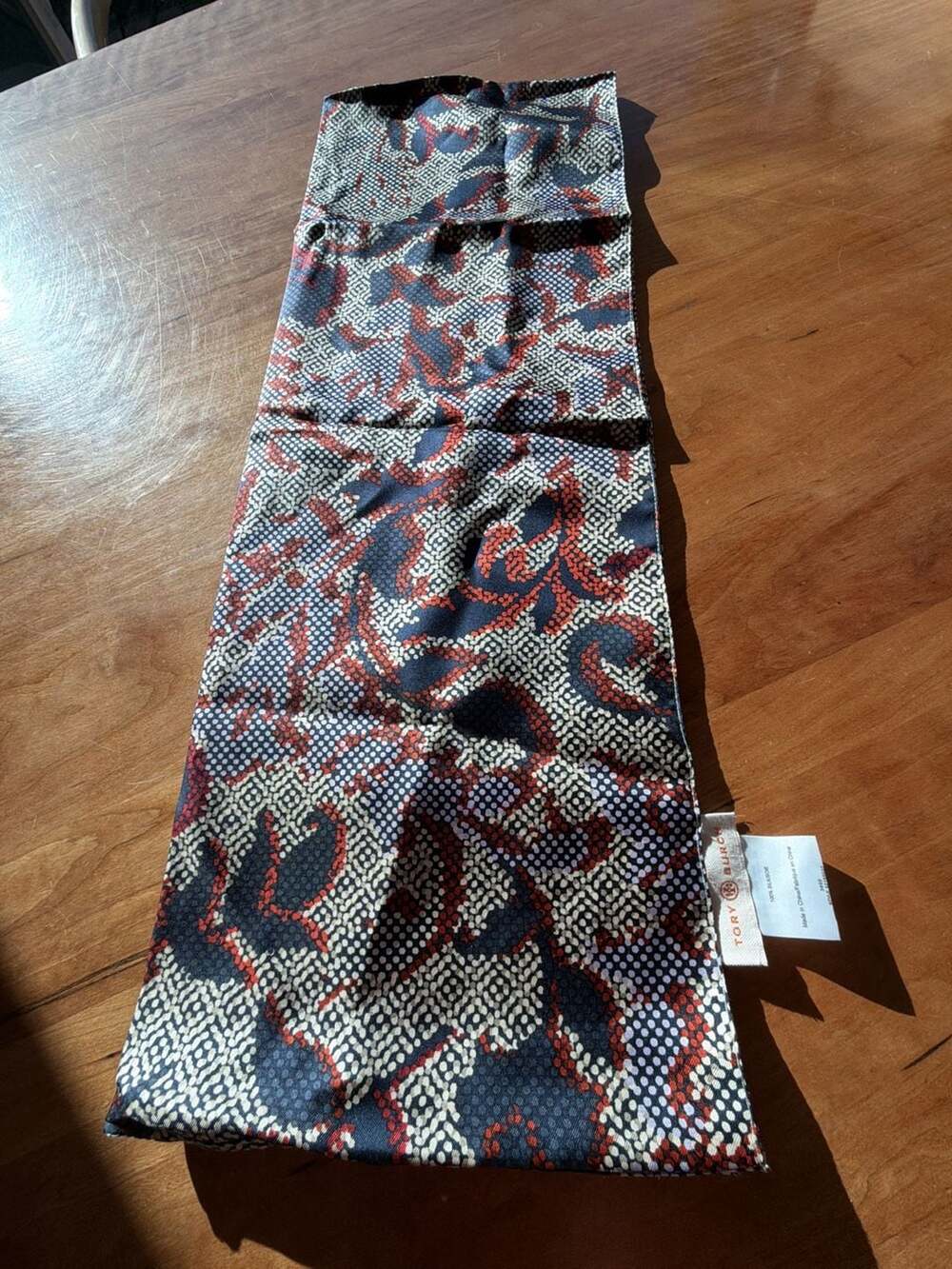 Tory Burch 100%โ Silk Geometric Print Infinity Scarf